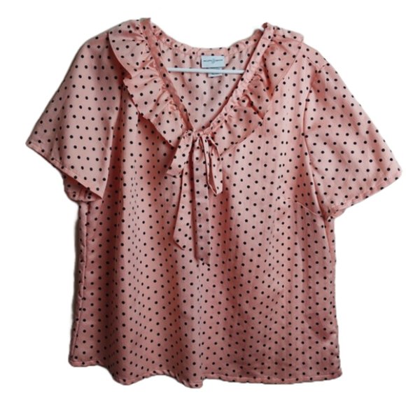 Jaclyn Smith Tops - Jaclyn Smith Blouse Polka Dot Size Extra Large